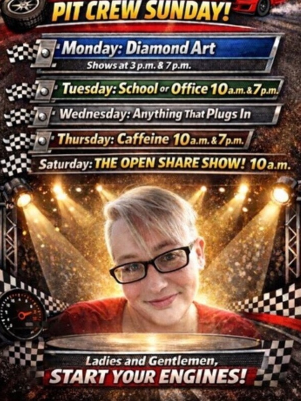 Race Theme Event Poster with Red and Black Graphics